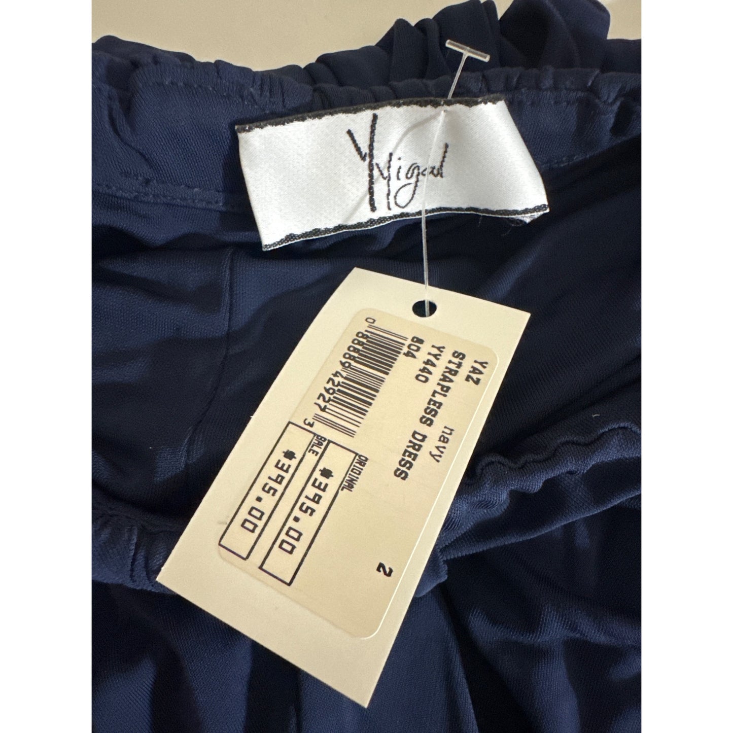 NWT Yigal Strapless Navy Dress Size S