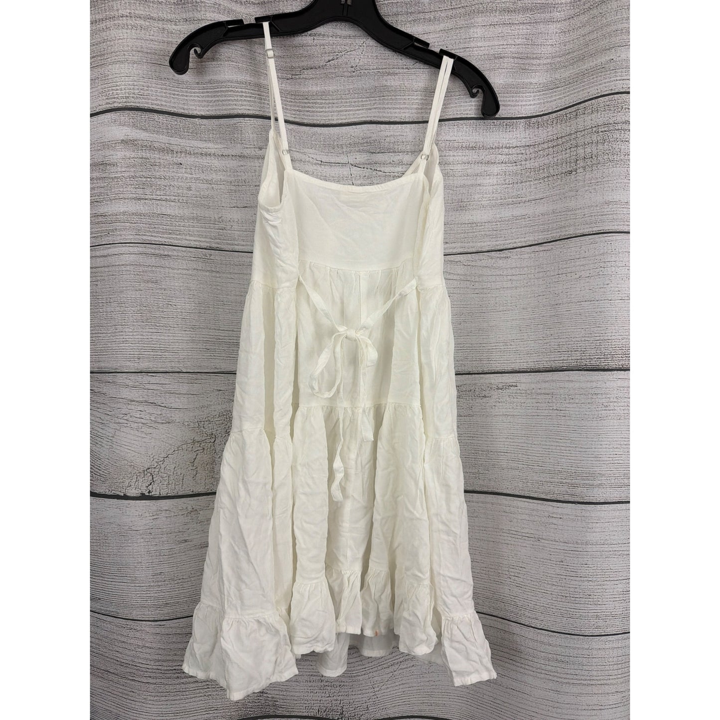 John Galt White Tiered Babydoll Dress Adjustable Straps Lightweight