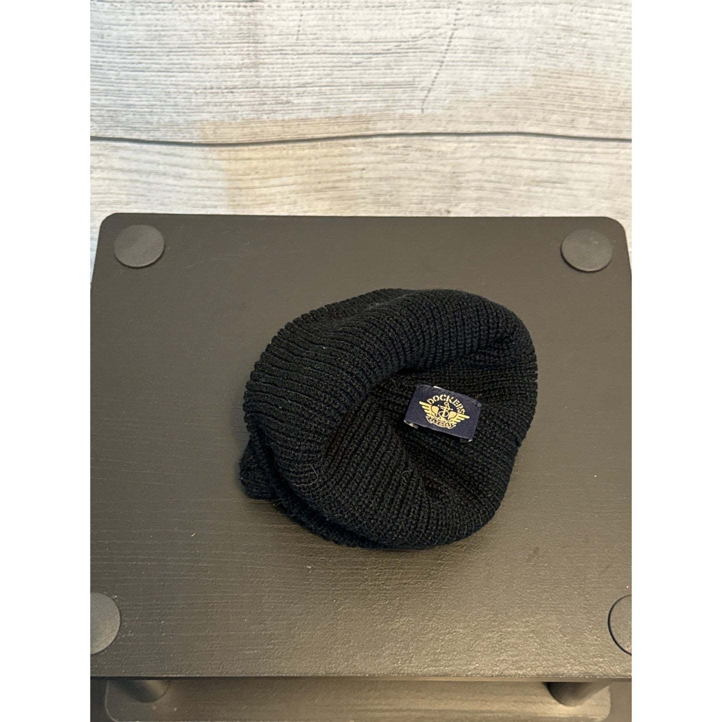Dockers Mens Black Knit Beanie OS