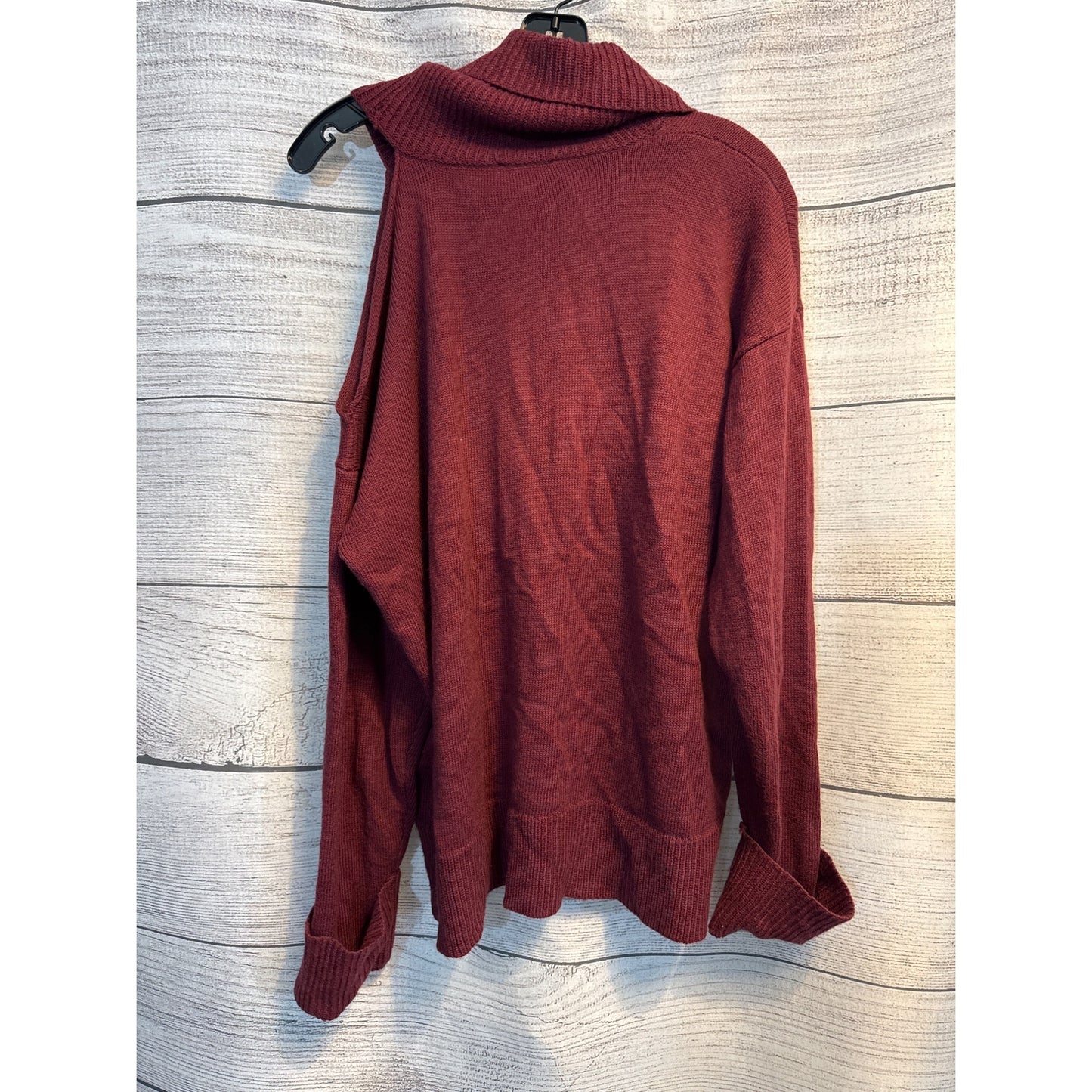1.State Burgundy Cold Shoulder Turtleneck Sweater Size L