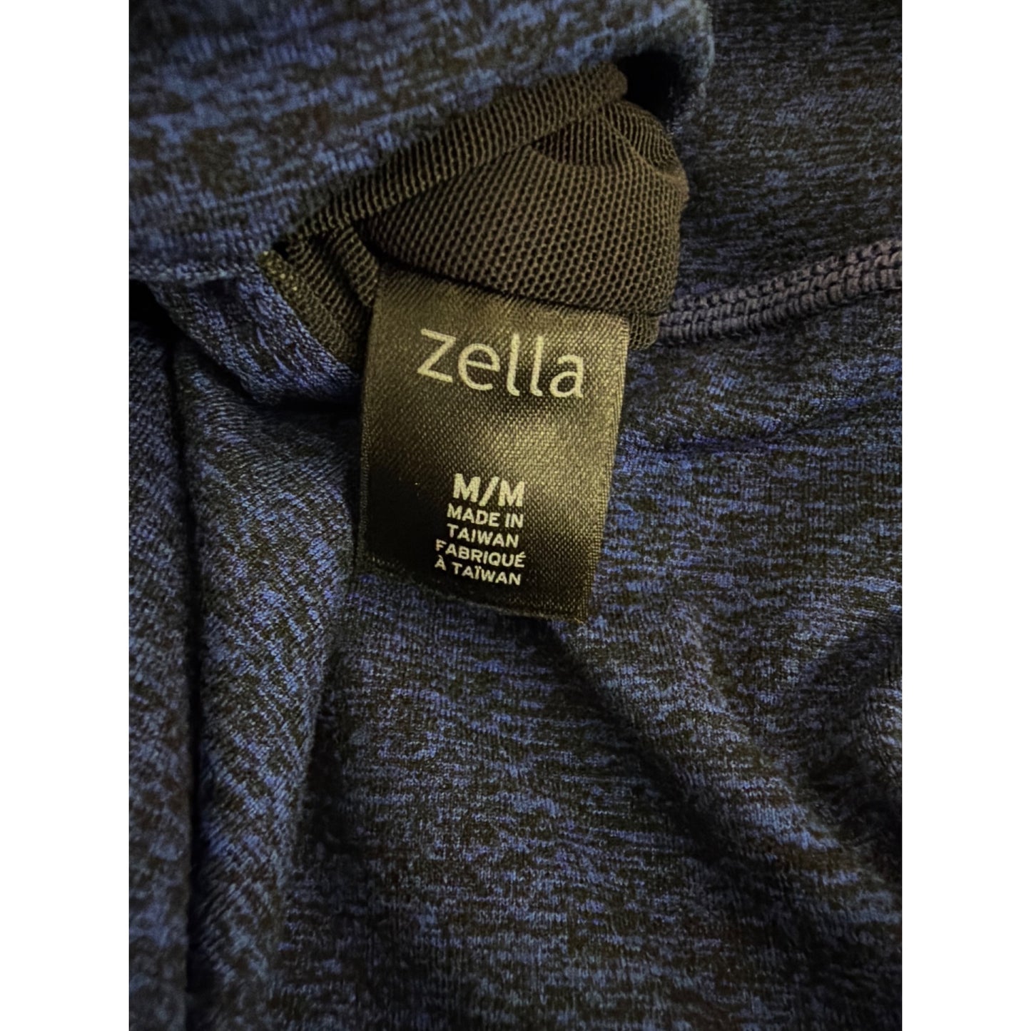 Zella Blue Heathered Mid-Rise Cropped Leggings Size M