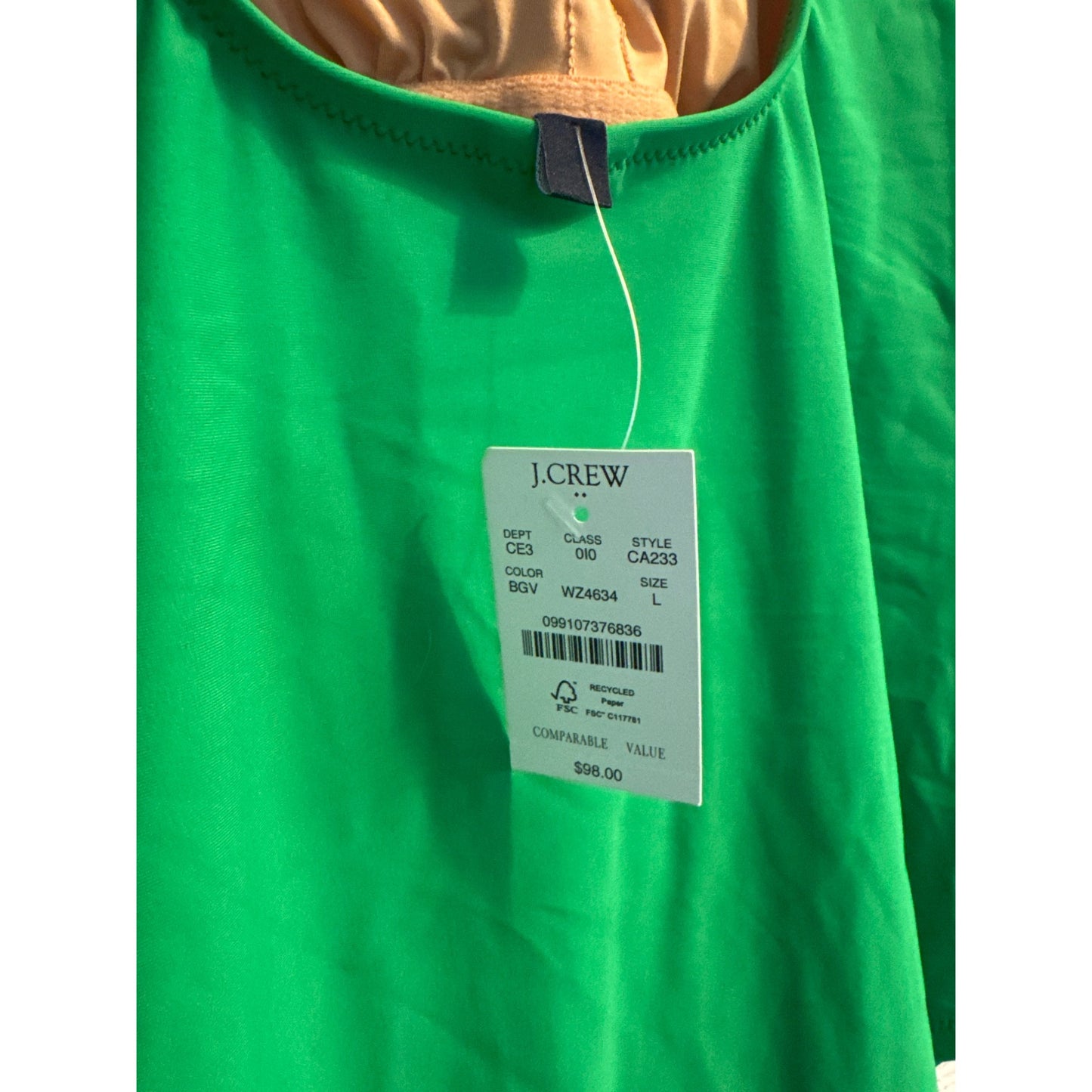 NWT J. Crew Colorblock One-Piece Swimsuit Size L