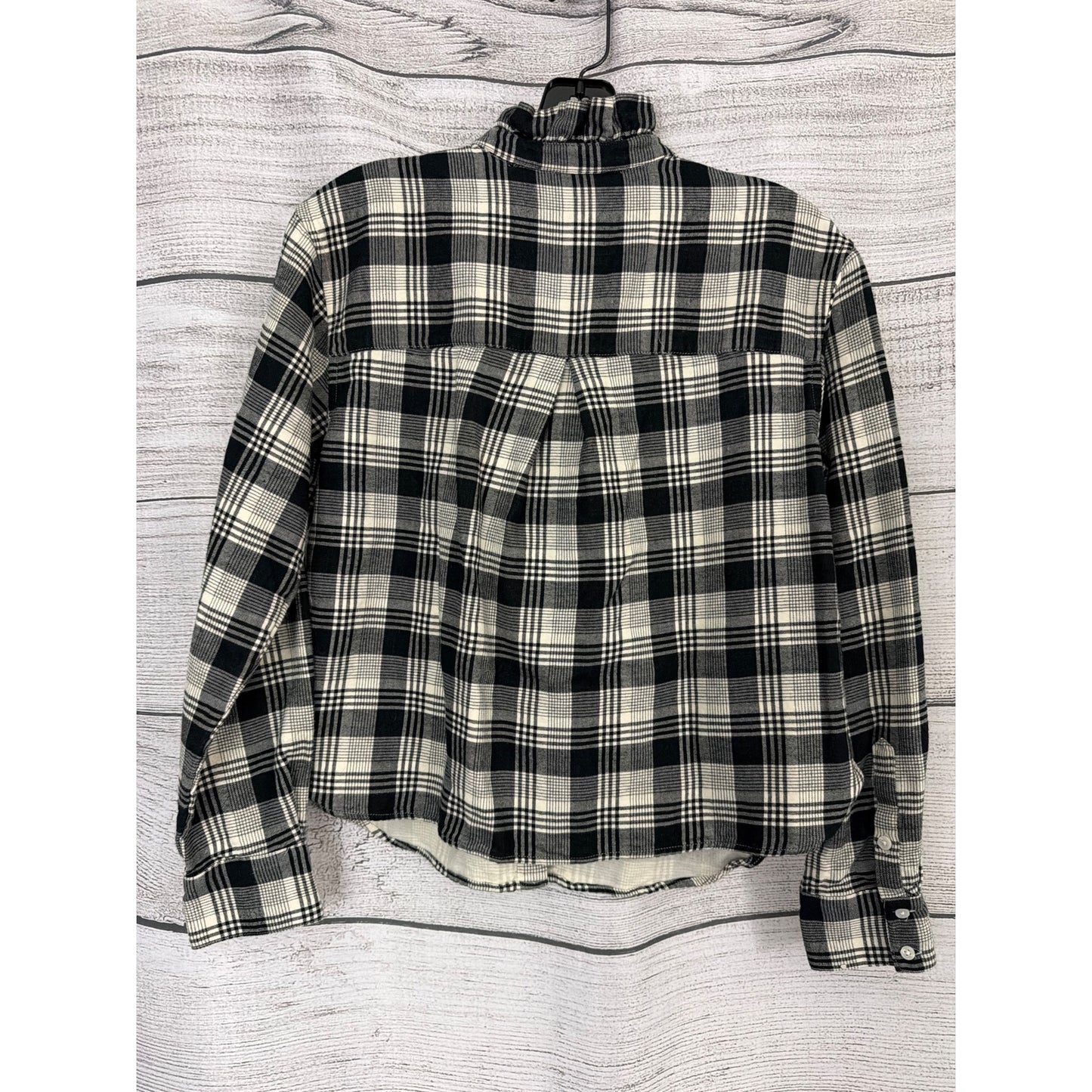 Banana Republic Ruffle Neck Flannel Shirt Size XS
