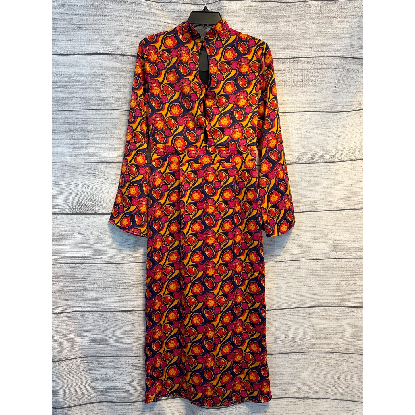 Nasty Gal Collection High Neck Twist Front Retro Floral Size 6