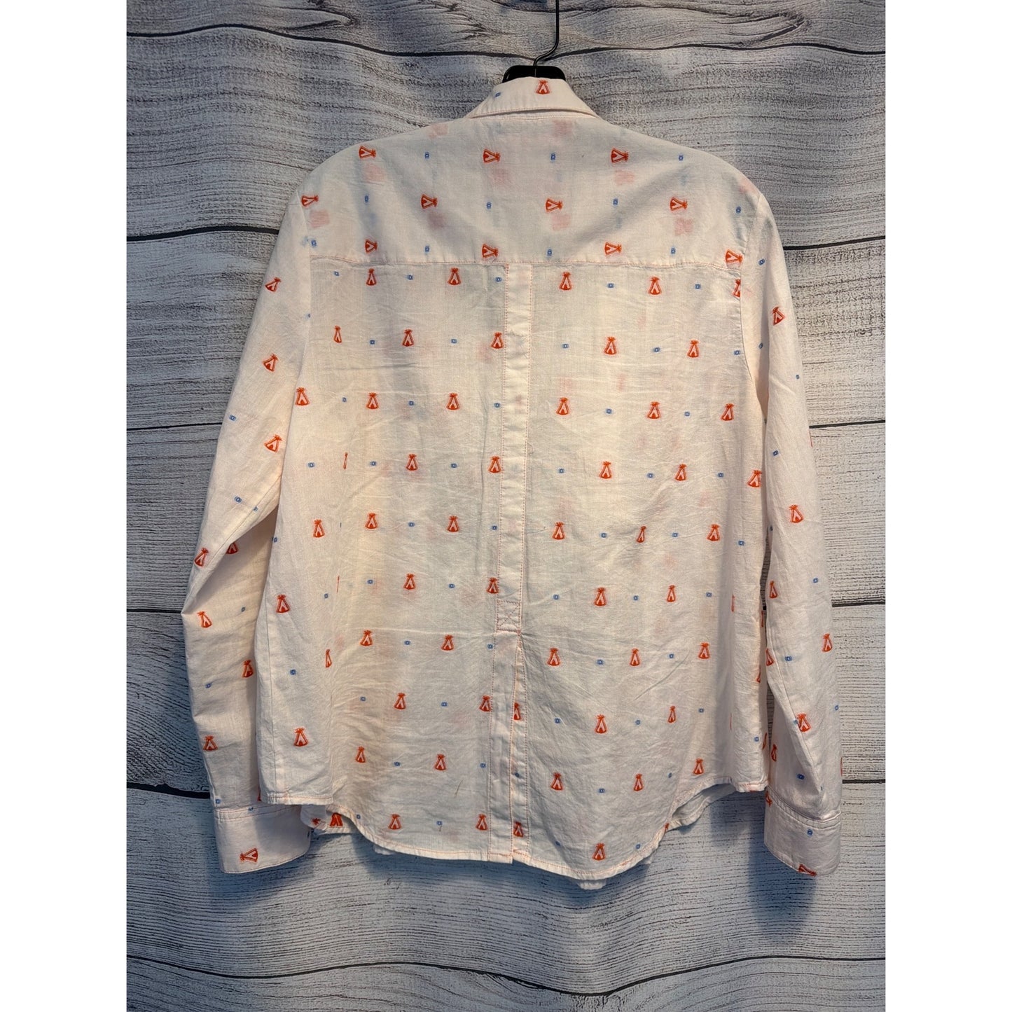 Anthropologie Maeve Miette Teepee Embroidered Button-down Shirt Size 10