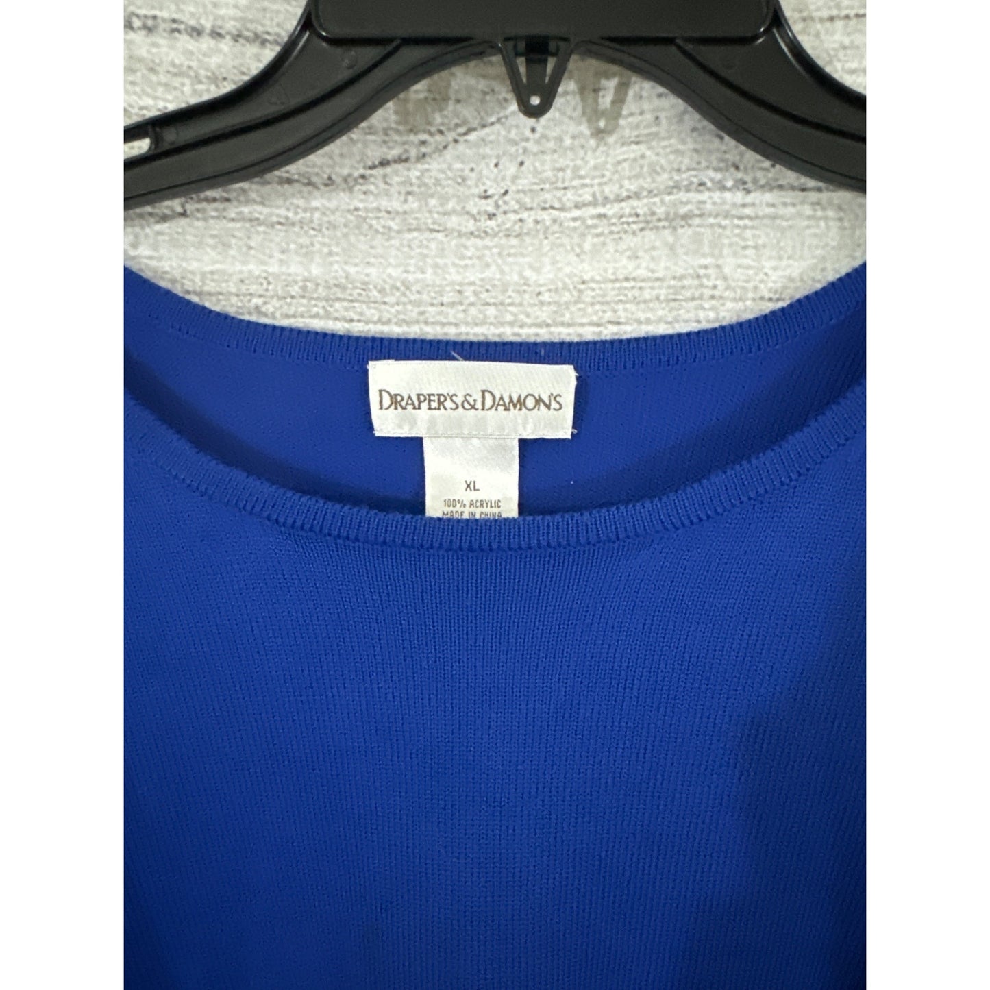 Draper's & Damon's Blue Short Sleeve Acrylic Sweater XL