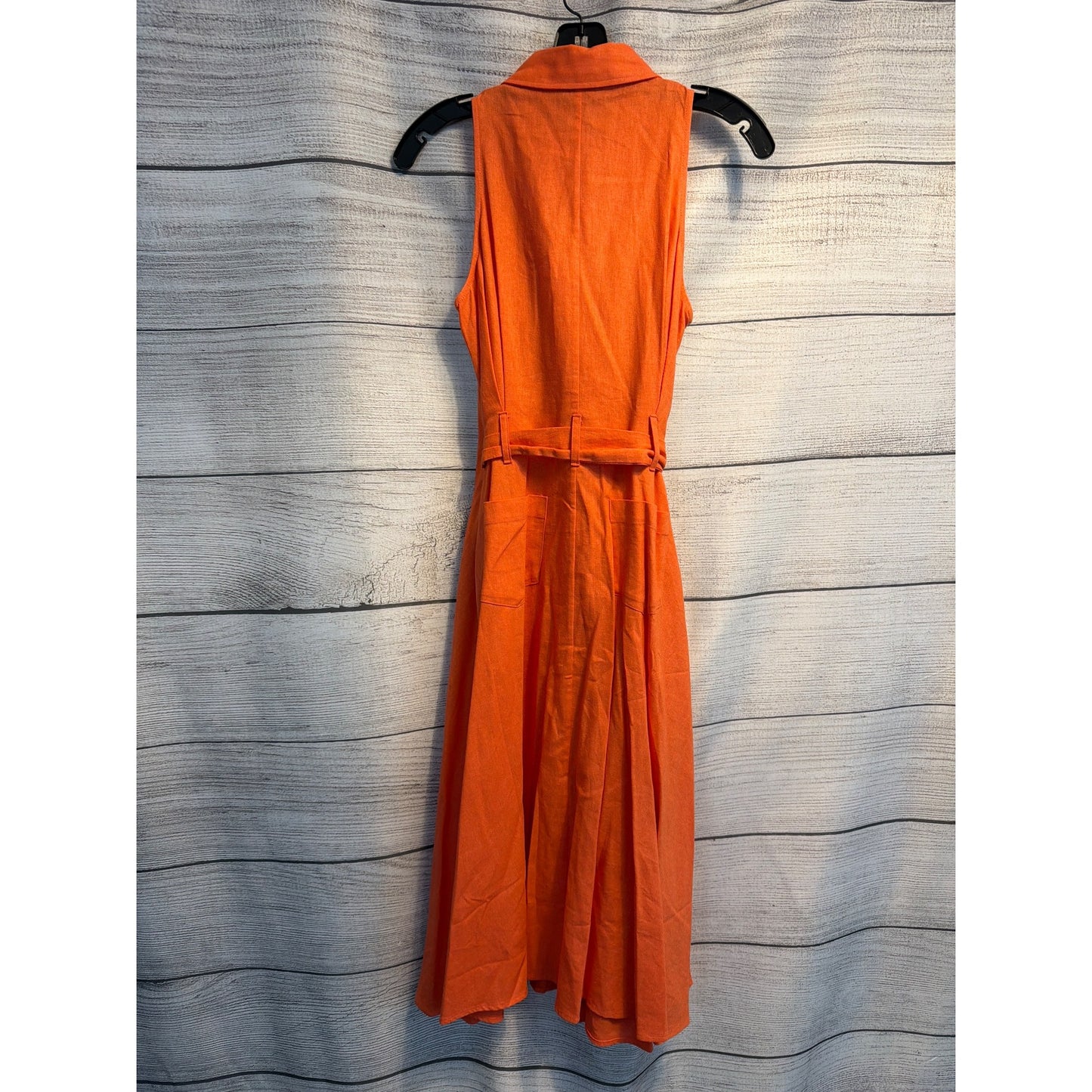 NWT Donna Karan Linen Blend Sleeveless Midi Shirt Dress Size 4