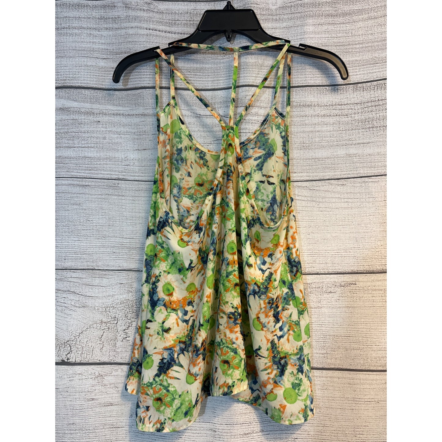 Soprano Floral Print Sleeveless Chiffon Tank Top M
