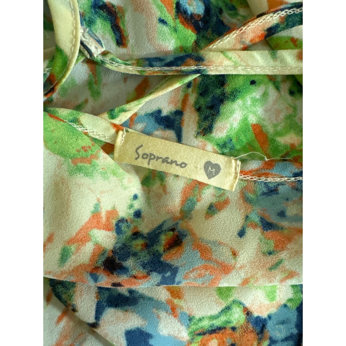 Soprano Floral Print Sleeveless Chiffon Tank Top M