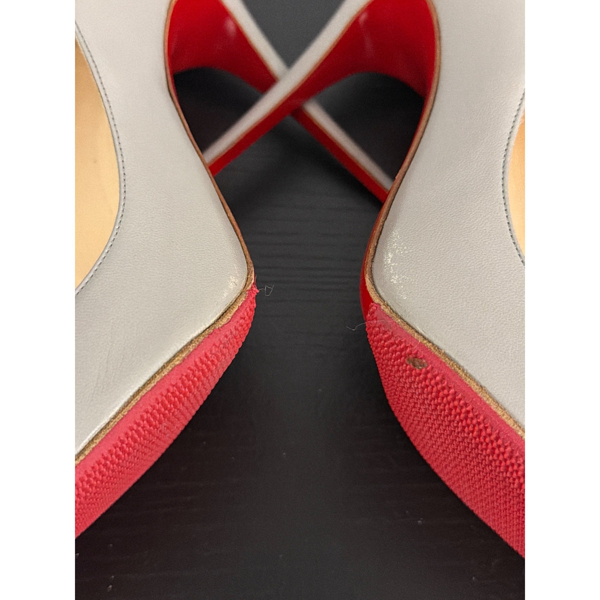 Christian Louboutin Pigalle Follies 100mm Gray Leather Pumps Size 38