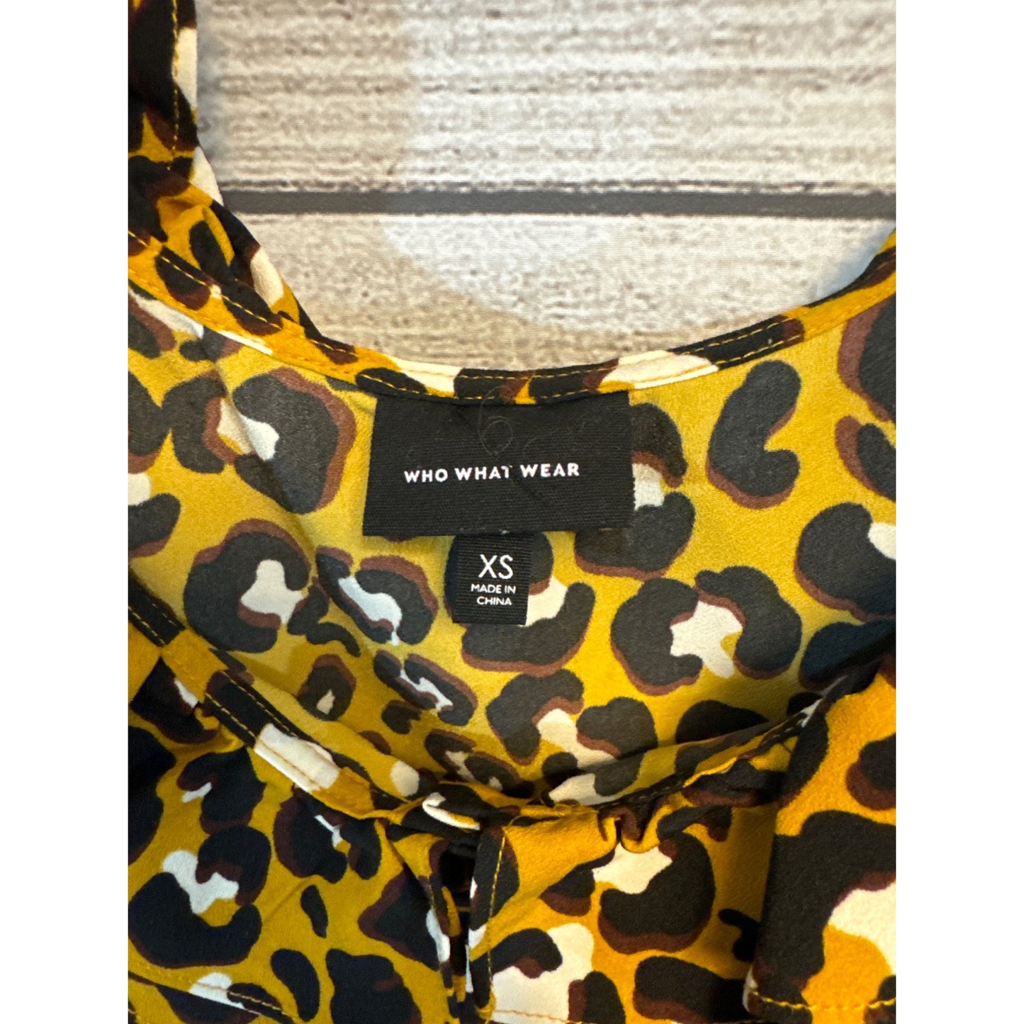 Who What Wear Ruffled Leopard Print Midi Dress XS