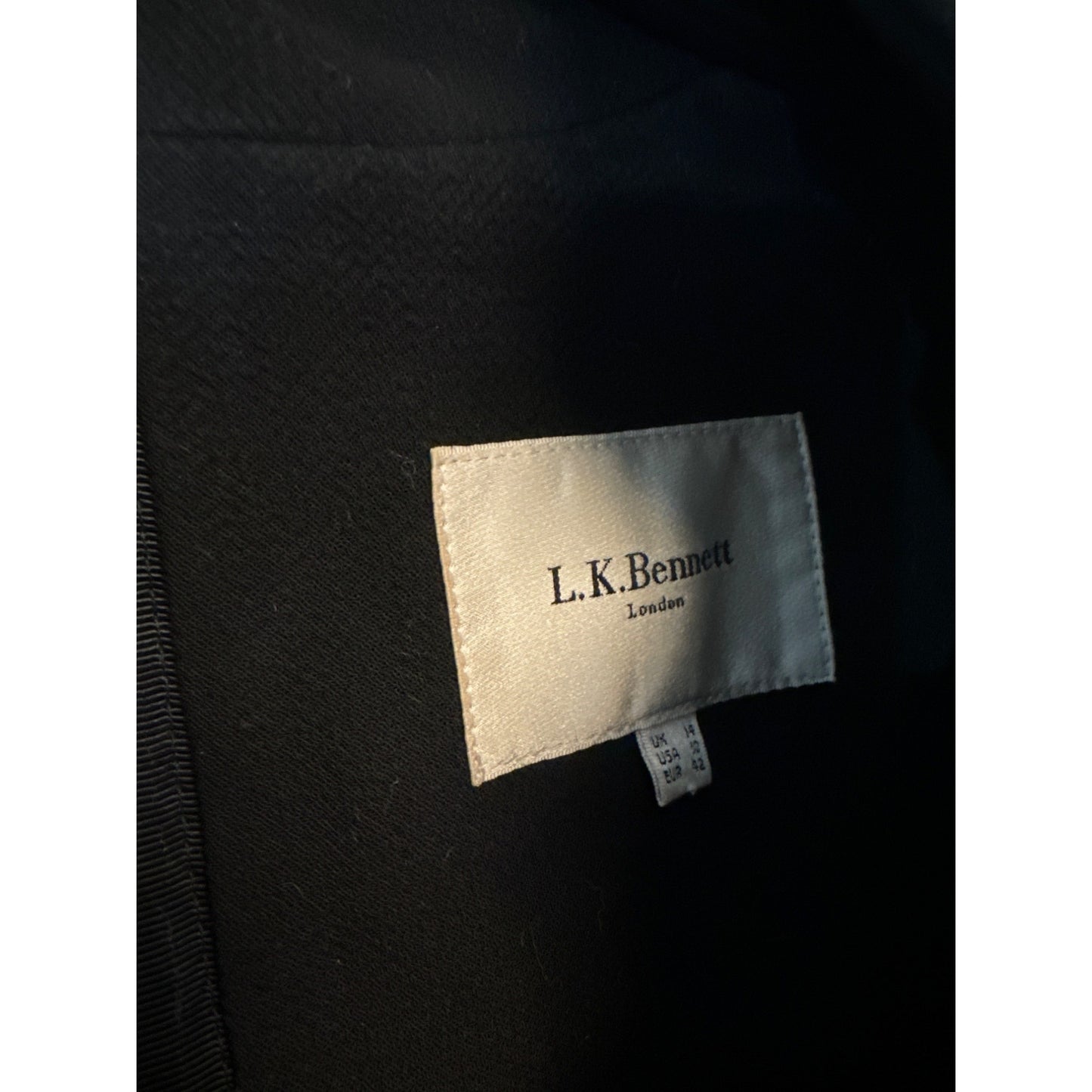 L.K. Bennett London Lupina Fitted Notch Collar Dress 10 US