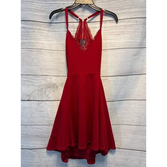 Lush Red Strappy Lace Back Dress Size XL