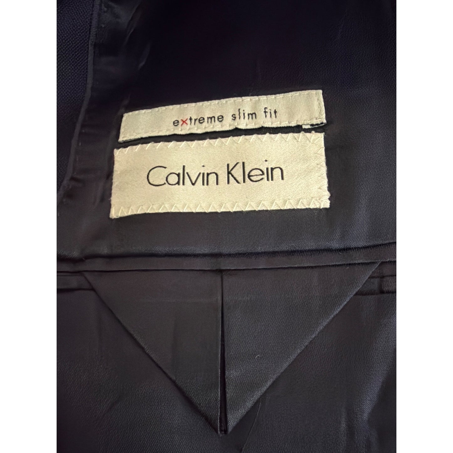Calvin Klein Mens Extreme Slim Fit Navy Blazer Jacket 100% Wool 36R