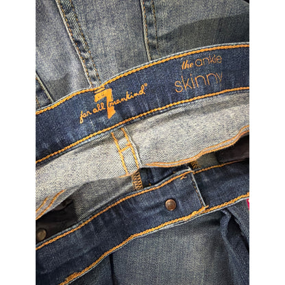 7 For All Mankind Ankle Skinny Distressed Jeans Size 31