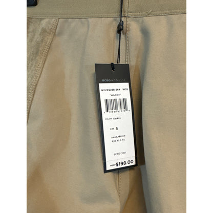 NWT BCBGMAXAZRIA Khaki Faux Suede & Twill Wilcox Pants Size S