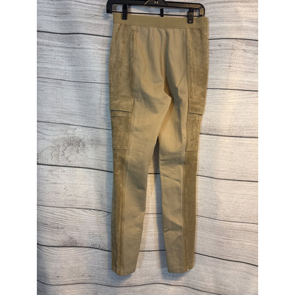 NWT BCBGMAXAZRIA Khaki Faux Suede & Twill Wilcox Pants Size S