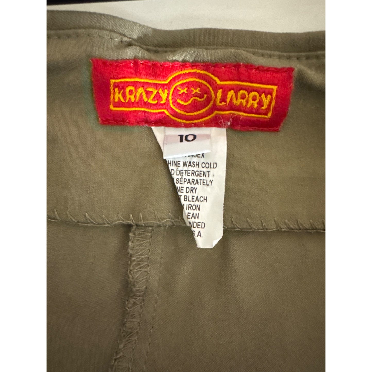 Krazy Larry Olive Green Stretch Pants Size 10