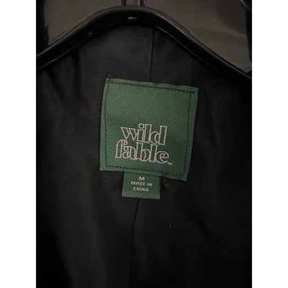 Wild Fable Black Faux Leather Moto Jacket Belted Size M