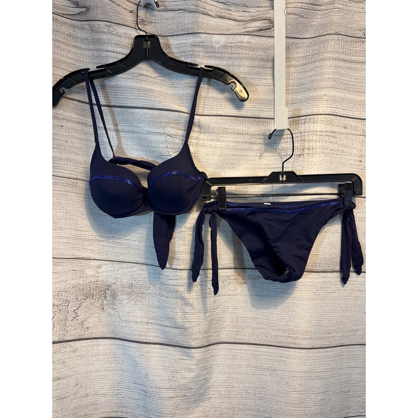 La Perla  Navy Bikini Set With Glitter Detail Size XS