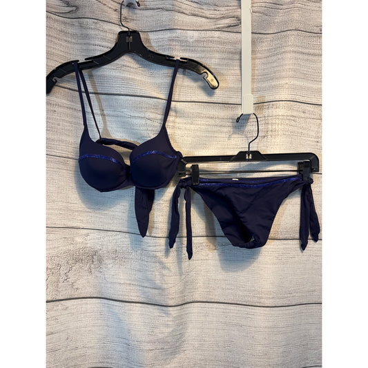 La Perla  Navy Bikini Set With Glitter Detail Size XS