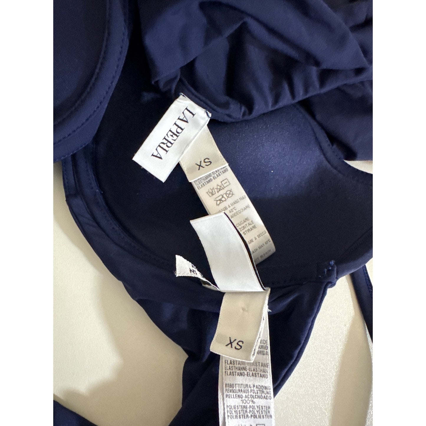 La Perla  Navy Bikini Set With Glitter Detail Size XS