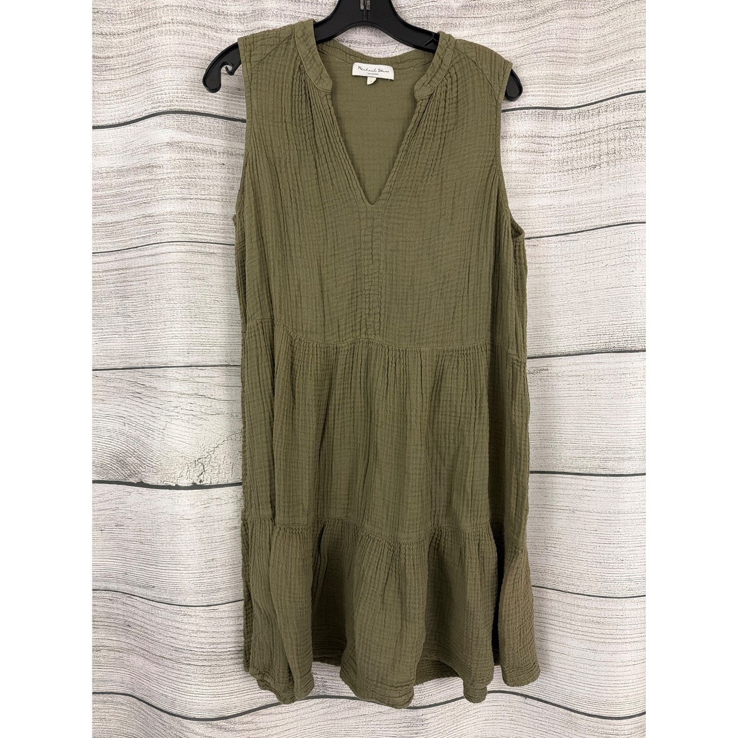 Michael Stars Olive Green Daisy Gauze Dress Size L