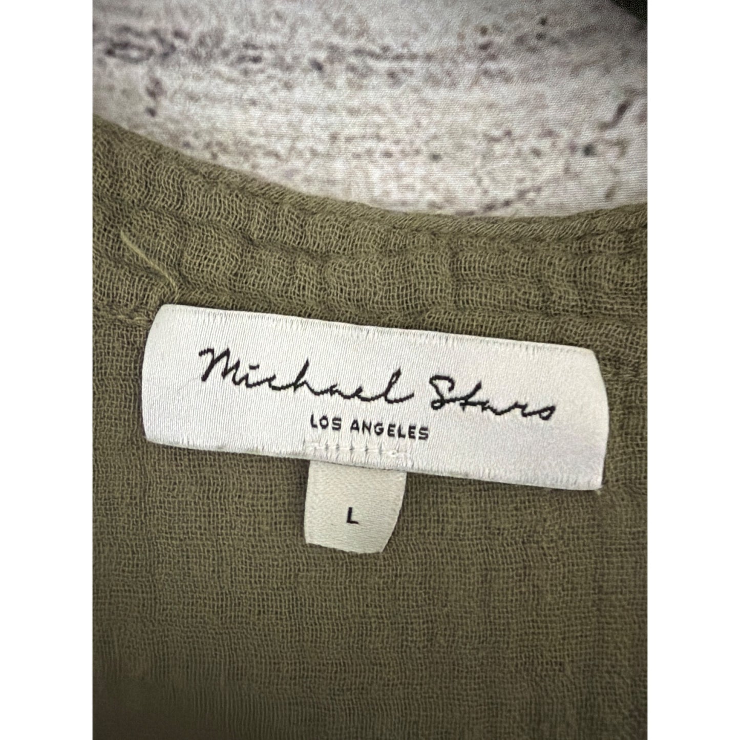 Michael Stars Olive Green Daisy Gauze Dress Size L