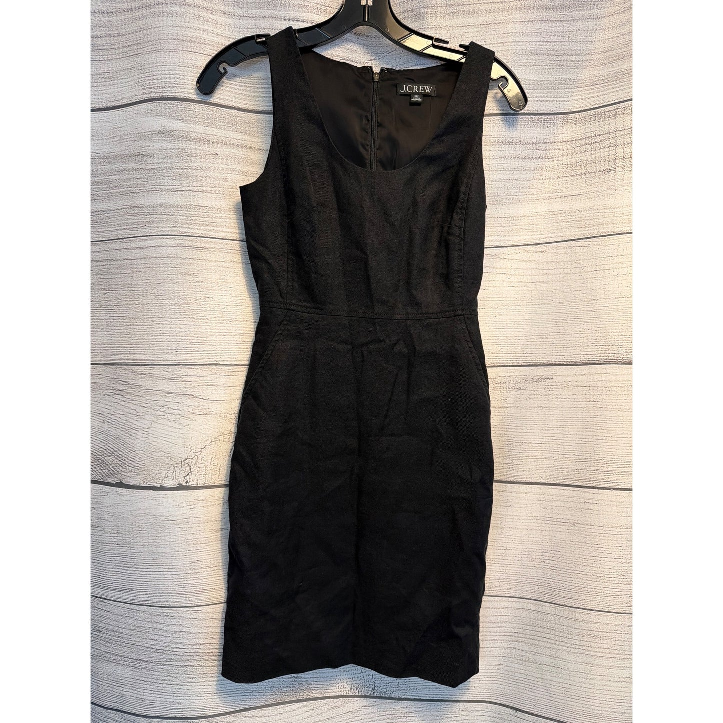 J.Crew Black Linen Blend Sleeveless Sheath Dress 00P