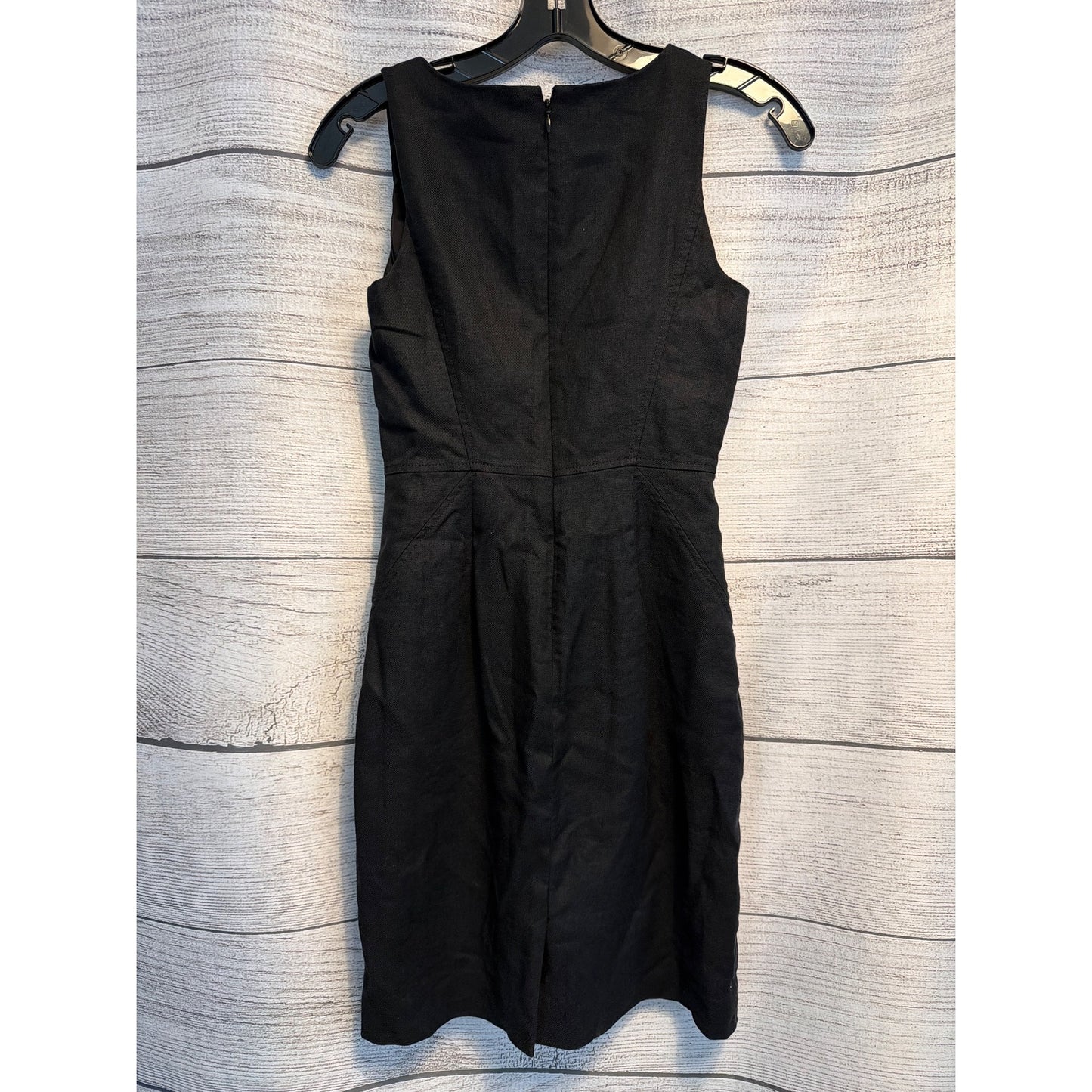 J.Crew Black Linen Blend Sleeveless Sheath Dress 00P