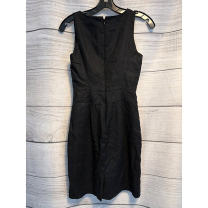 J.Crew Black Linen Blend Sleeveless Sheath Dress 00P