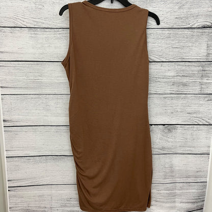 BTFBM Brown Sleeveless Bodycon Dress With Ruched Side Detail, Size L