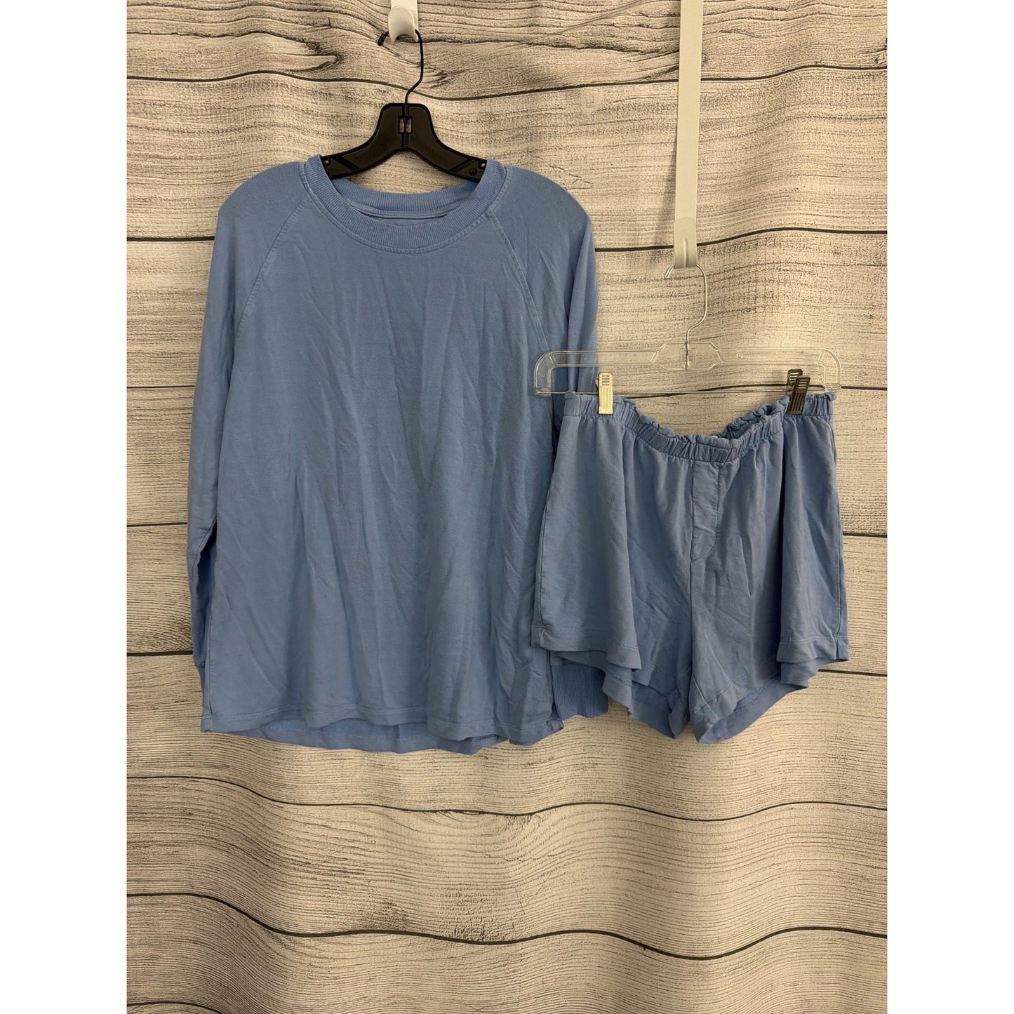 Lake Blue Long Sleeve Top & Shorts Set Size M