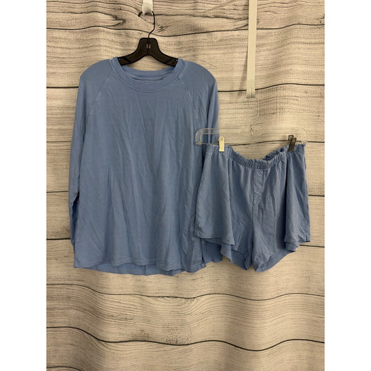 Lake Blue Long Sleeve Top & Shorts Set Size M