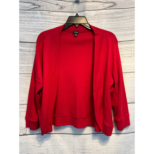 Rafaella Petite Red Open-Front Cardigan Sweater Size PM