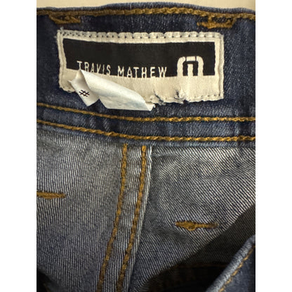 Travis Mathew Mens Straight-Leg Blue Denim Jeans Size 35