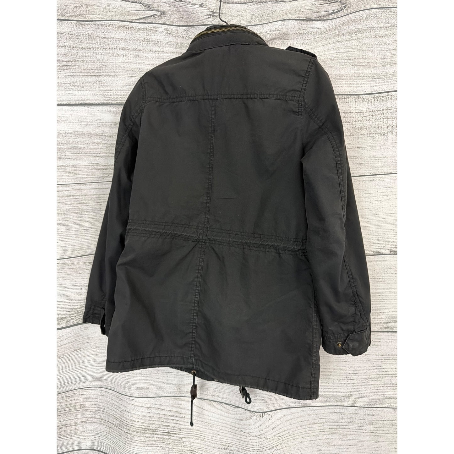 H&M Military-Style Utility Jacket With Hidden Hood Size 2