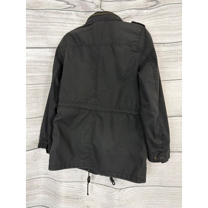 H&M Military-Style Utility Jacket With Hidden Hood Size 2