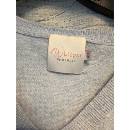 Whisper By Brodie Light Blue V-Neck Star Sleeve Sweater Size XS