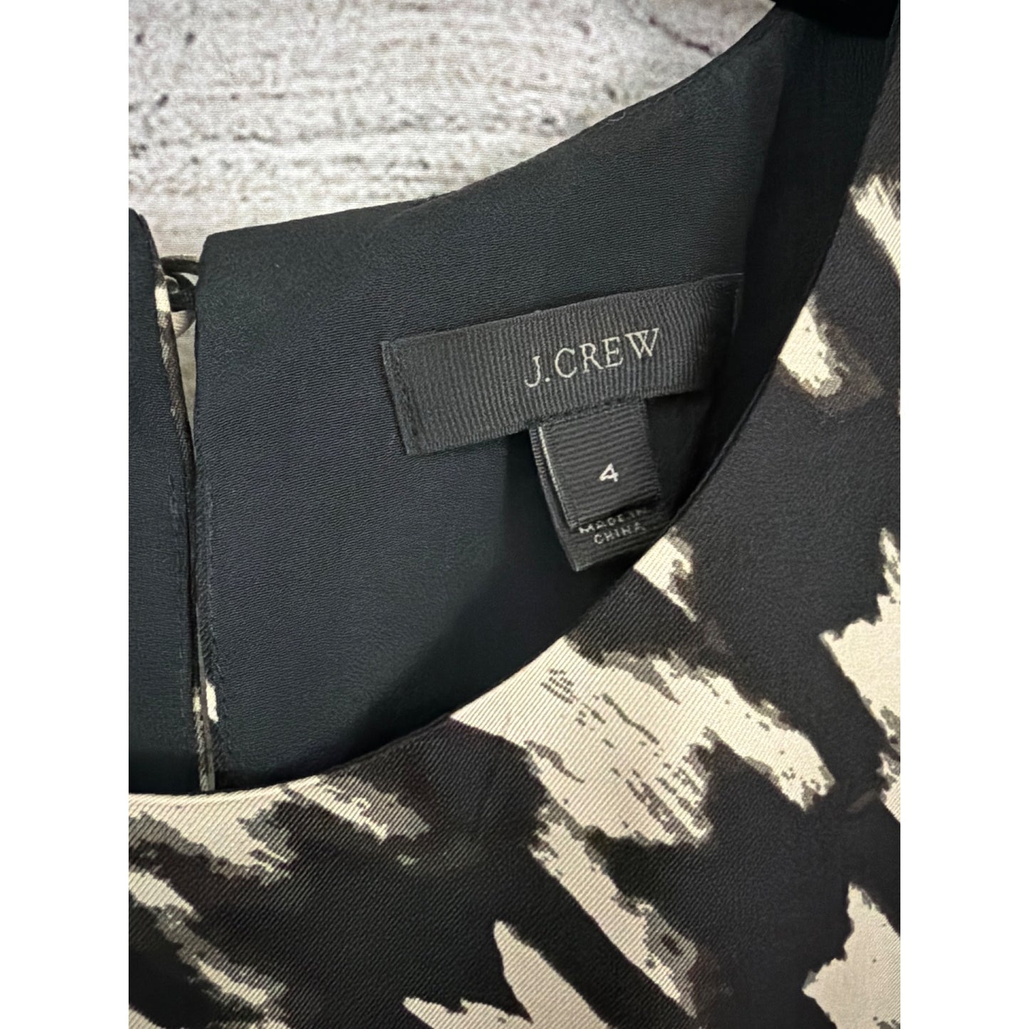 J.Crew Flounce Silk Dress in Wolfstooth Size 4