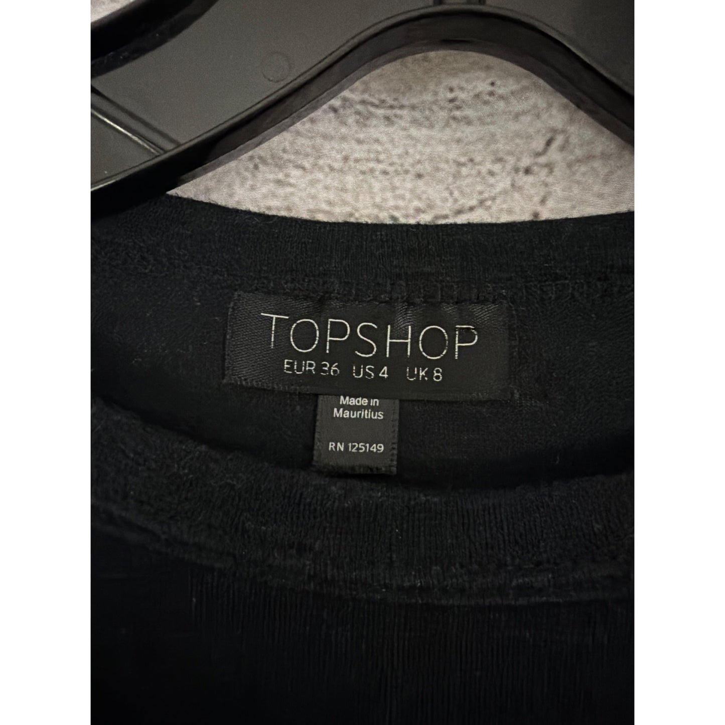 Topshop Black Cotton T-Shirt Size US 4