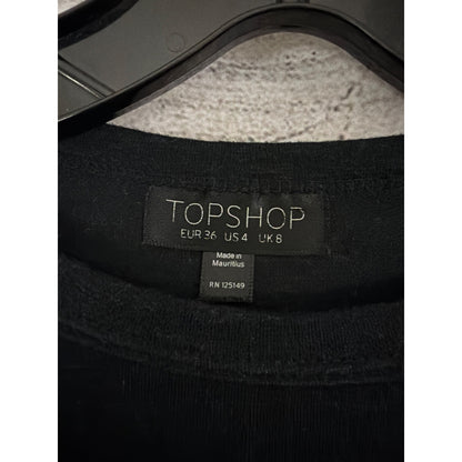 Topshop Black Cotton T-Shirt Size US 4