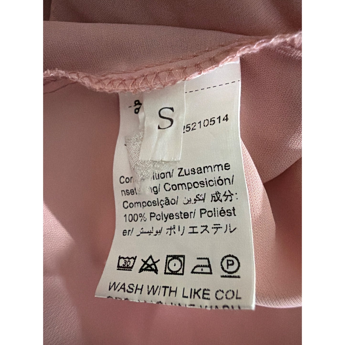 Pink Puff Sleeve Smocked Midi Dress Size S