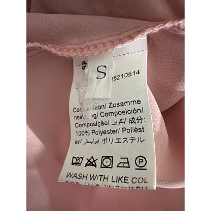 Pink Puff Sleeve Smocked Midi Dress Size S