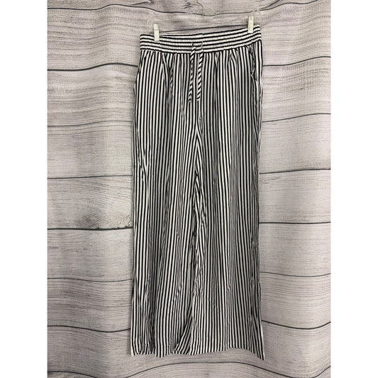 NWT New Style Striped Black & White Wide-Leg Pants Size L
