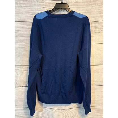 Banana Republic Mens Argyle Sweater V-Neck Blue Size L