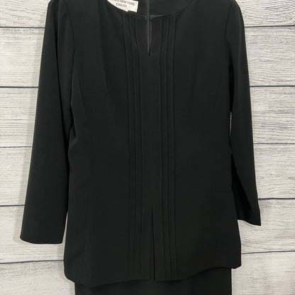 Jones New York Black Layered Pin-tuck Dress, Size 4