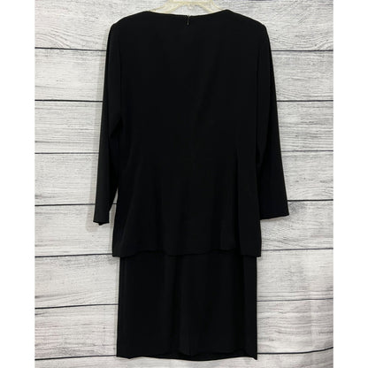 Jones New York Black Layered Pin-tuck Dress, Size 4