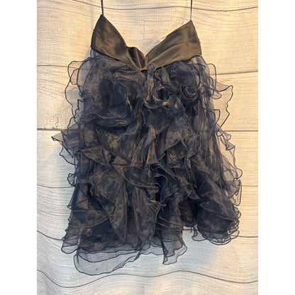 NWT Zac Posen For Target Black Strapless Dress With Optional Ruffled Skirt Size 7