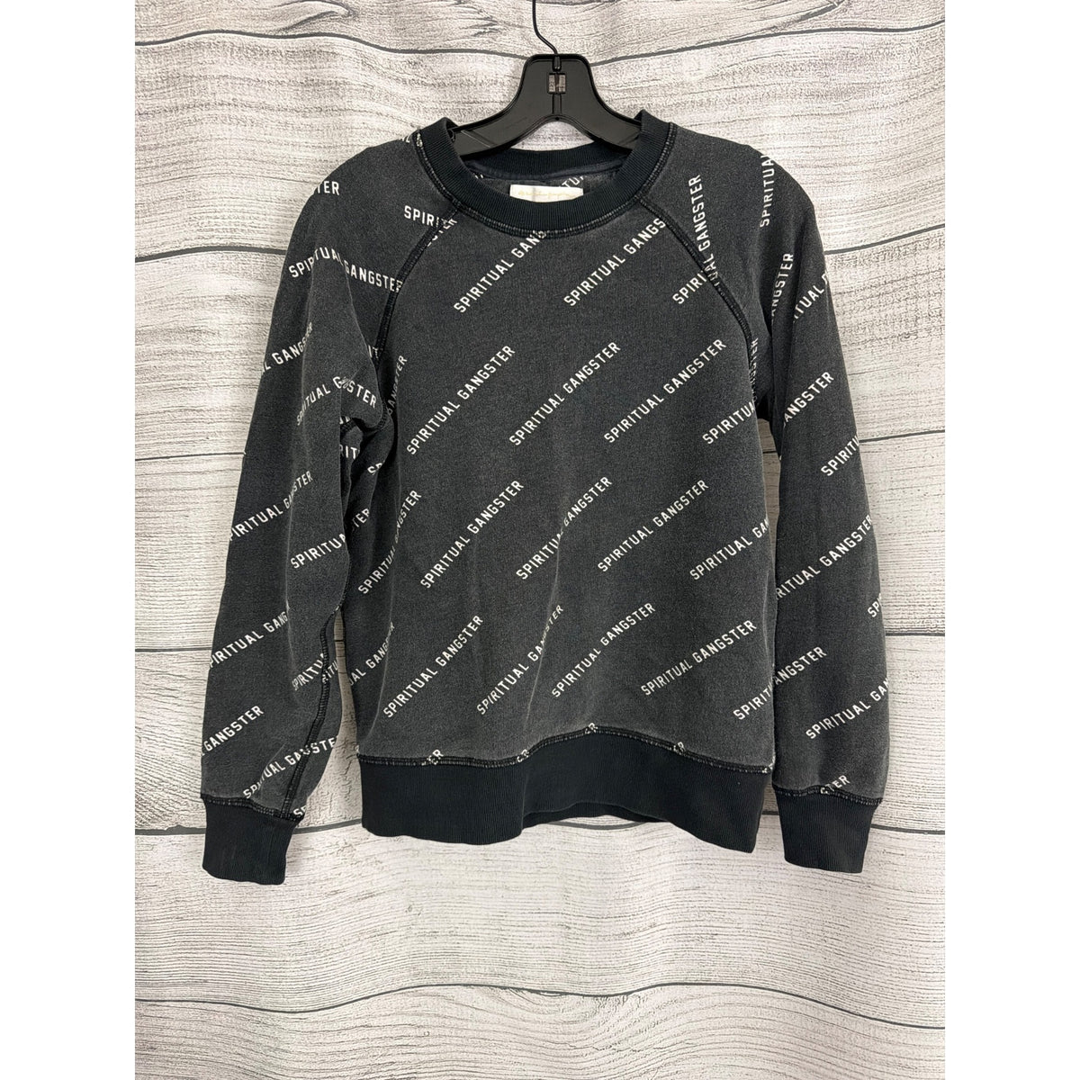 Spiritual Gangster Black Logo Sweatshirt Size XS